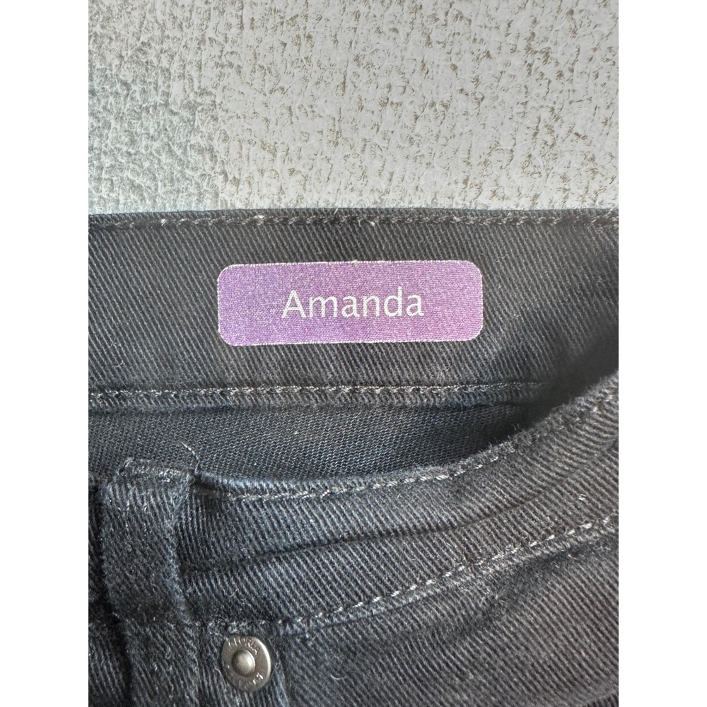 Gloria Vanderbilt Amanda Tapered Jeans Womens 8P Black Denim Stretch High Rise - Picture 4 of 13